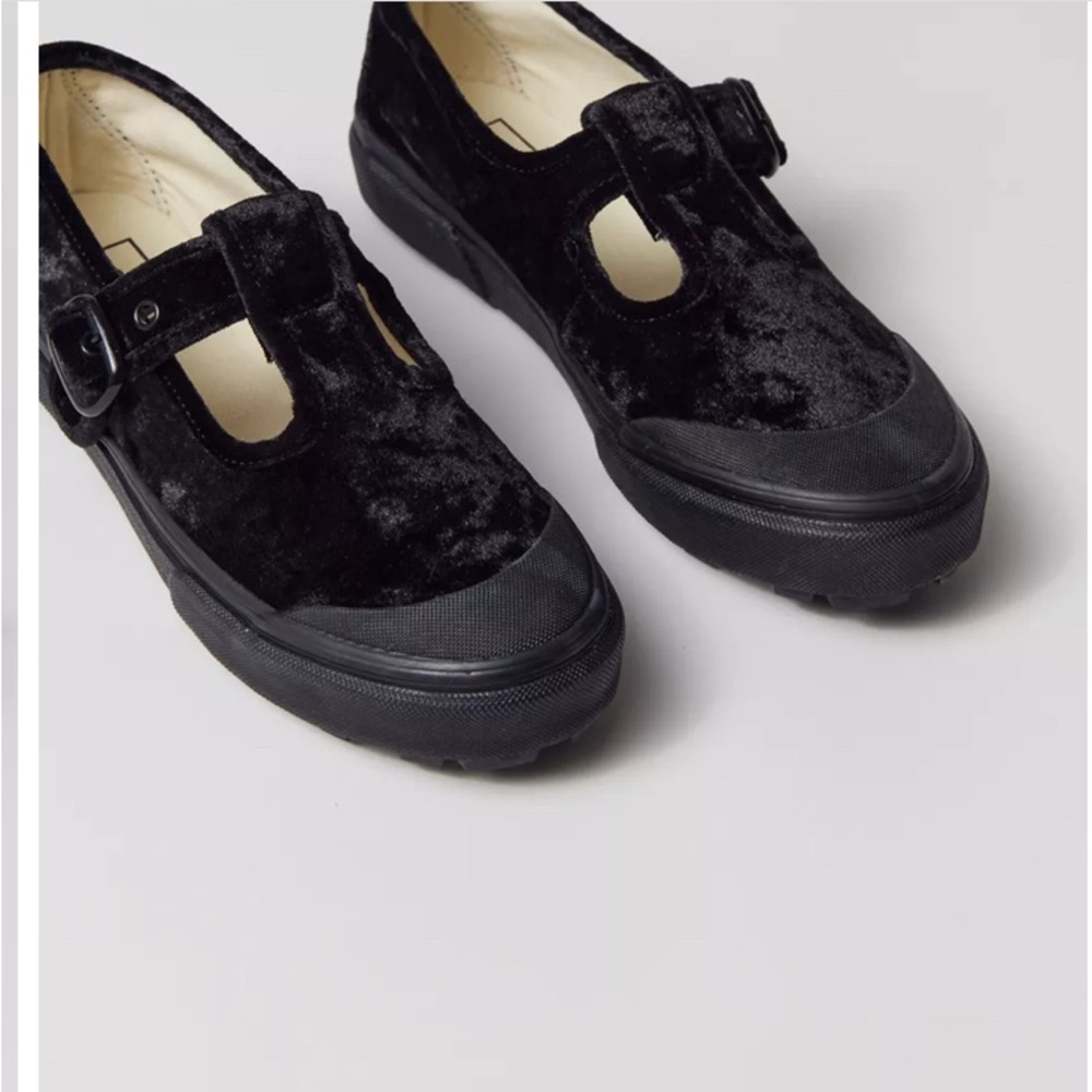 Vans Black Velvet Flats
